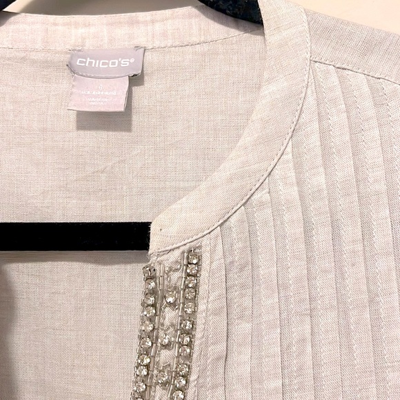 Chico’s Linen Tunic, Size 1 - Picture 5 of 9